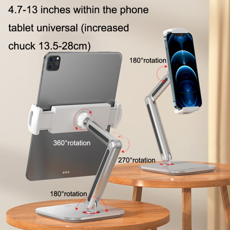 SSKY X38 Desktop Phone Tablet Stand Folding Online Classes Support, Style: Long Arm Version (White) - Desktop Holder by SSKY | Online Shopping UK | buy2fix