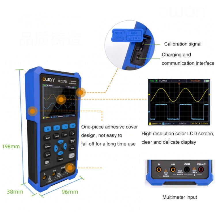 OWON VC101A (3 3/4) Oscilloscope Signal Source Multifunctional All-in-one Multimeter HDS2102S Standard - Consumer Electronics by buy2fix | Online Shopping UK | buy2fix