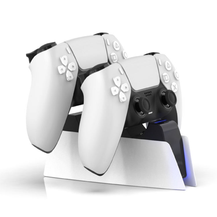 HONCAM For PS5 Gamepad Charger Dual Dock Charger(White) - Charger & Power by HONCAM | Online Shopping UK | buy2fix