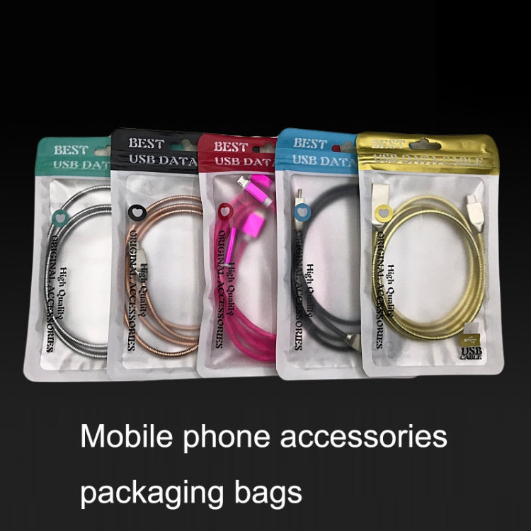 100PCS XC-0014 USB Data Cable Packaging Bags Pearl Light Ziplock Bag, Size: 10.5x15cm (Gold) - Zip Lock Bags by buy2fix | Online Shopping UK | buy2fix
