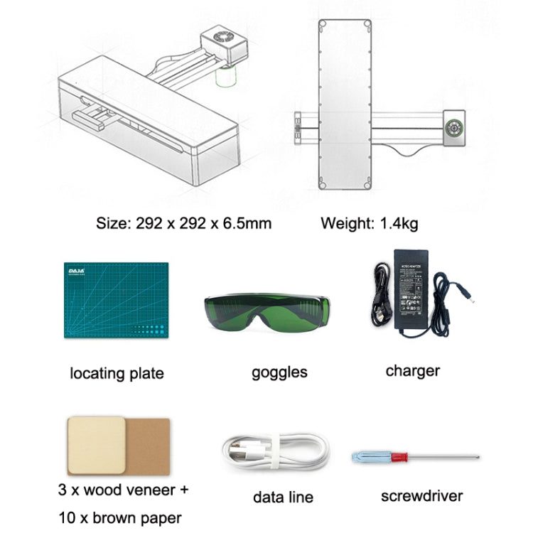 DAJA DJ7 7W Non-metal Laser Carvings Mini Marking Machine Can Cut Wood Board Paper Leather, US Plug - Consumer Electronics by DAJA | Online Shopping UK | buy2fix