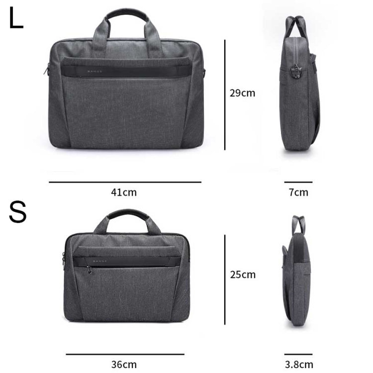 BANGE BG-2558 Large-capacity Waterproof and Wear-resistant Laptop Handbag, Size: L (Gray) - 15.6 - 17 inch by BANGE | Online Shopping UK | buy2fix