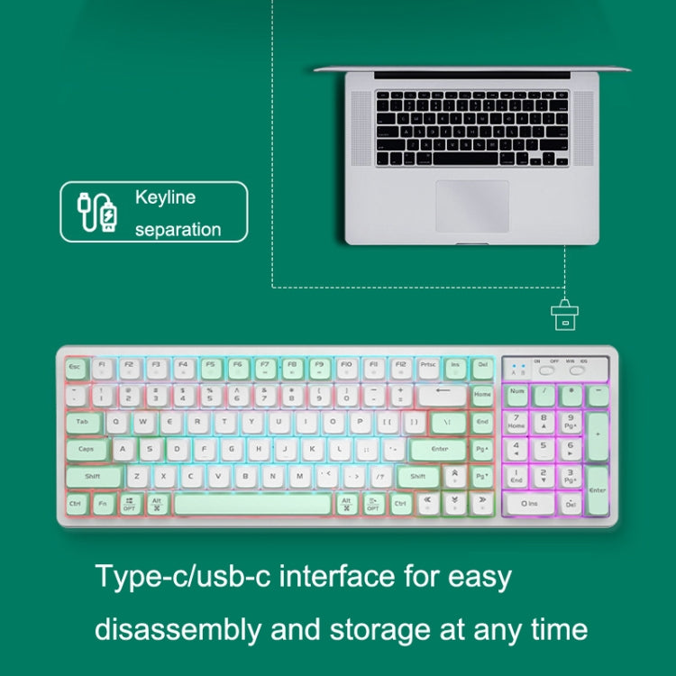 LANGTU GK102 102 Keys Hot Plugs Mechanical Wired Keyboard. Cable Length: 1.63m, Style: Gold Shaft (Matcha Green) - Wired Keyboard by LANGTU | Online Shopping UK | buy2fix