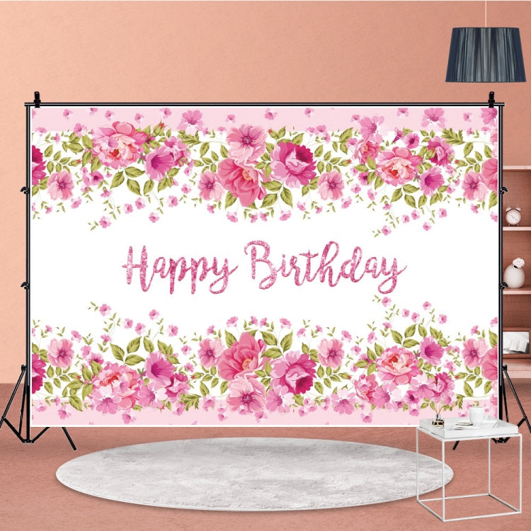 1.5m x 1m Flower Series Happy Birthday Party Photography Background Cloth(MDU04216) - Camera Accessories by buy2fix | Online Shopping UK | buy2fix