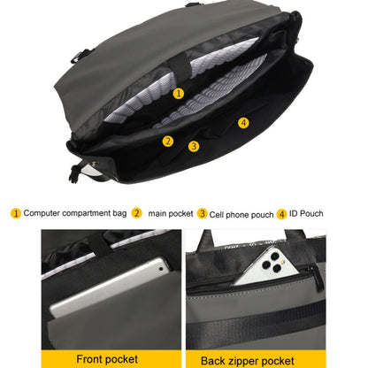 LUCKYBAT Laptop Bag Airbag Anti-drop Crossbody Handbag, Size: L 16 Inch(Black Equation) - 15.6 - 17 inch by buy2fix | Online Shopping UK | buy2fix