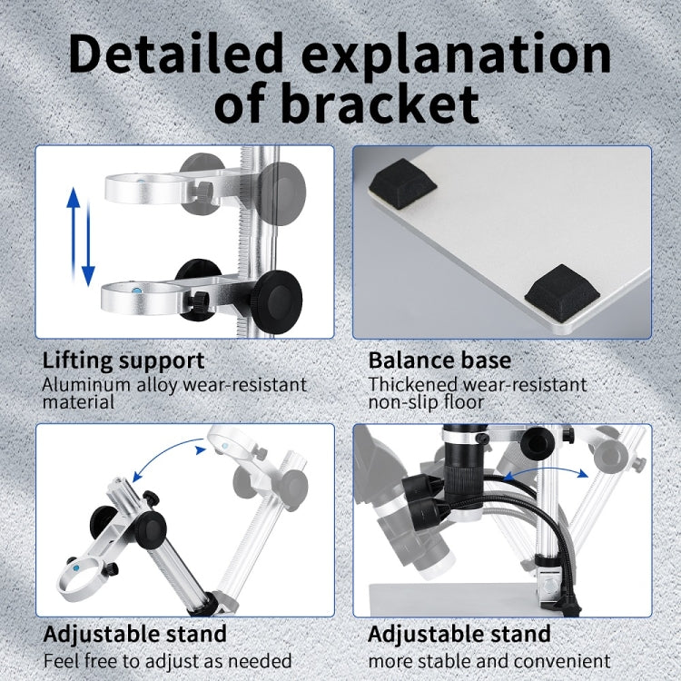 G1600 1-1600X Magnification 9 Inch Electron Microscope, Style: With Battery EU Plug - Digital Microscope by buy2fix | Online Shopping UK | buy2fix