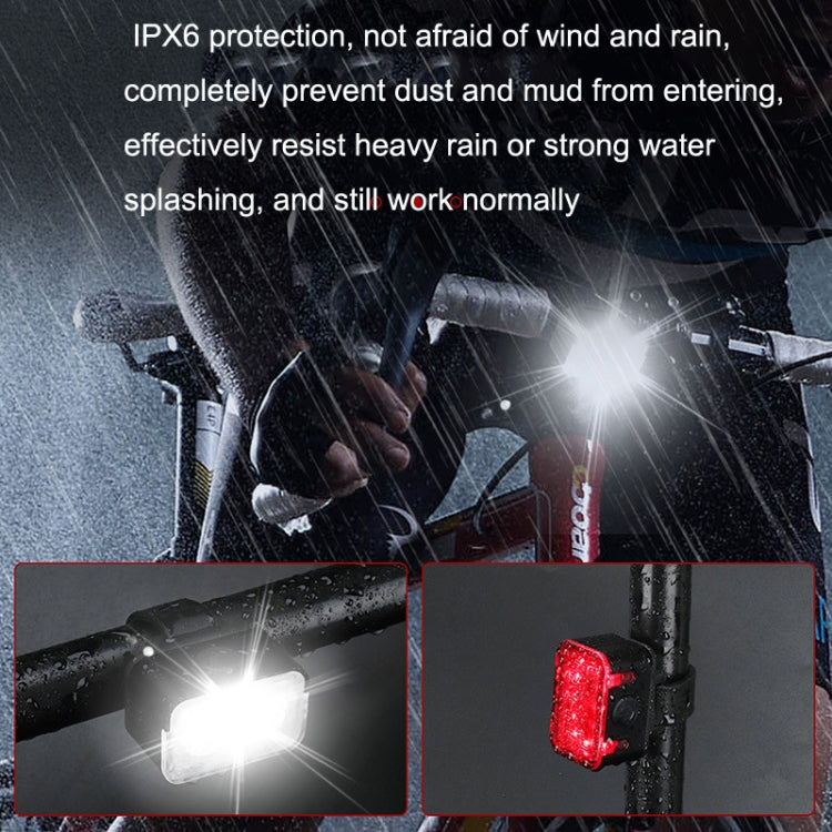 Bicycle Light USB Charging Outdoor LED Riding Lamp Set, Style: Front Light+Tail Light - Taillights by buy2fix | Online Shopping UK | buy2fix