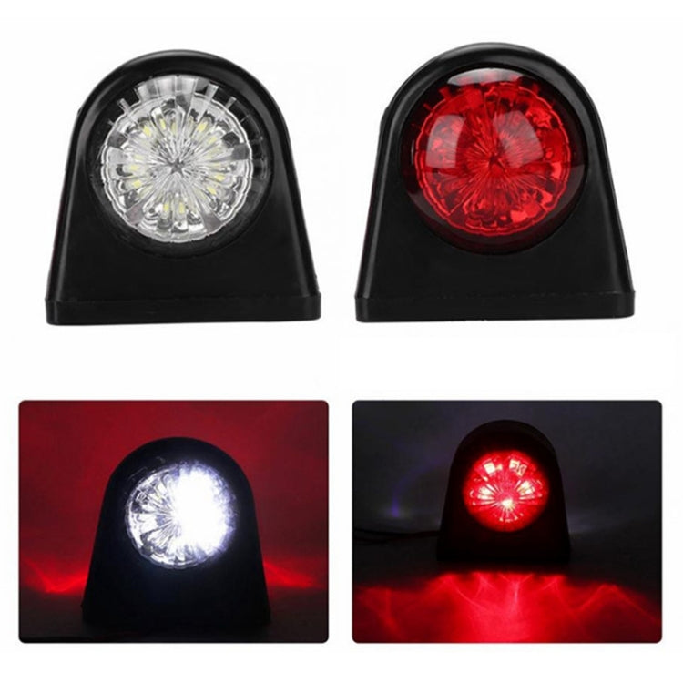 MK-249 10-30V 8LEDs Red And White Truck Round Side Light(Red White) - In Car by buy2fix | Online Shopping UK | buy2fix