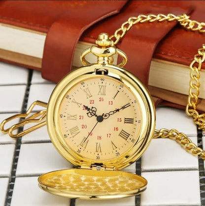 Engraved Vintage Commemorative Quartz Pocket Watch Round Watch, Style: Husband - Necklace Watch Watches by buy2fix | Online Shopping UK | buy2fix