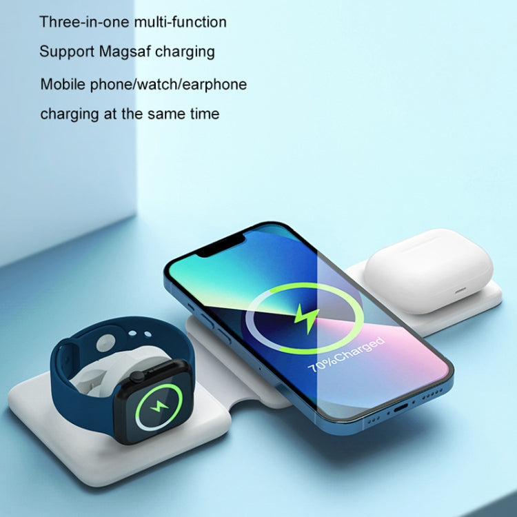 Folding 3 In 1 Wireless Charger For iPhone, Galaxy, Huawei, Xiaomi, LG, HTC and Other QI Standard Smart Phones (Black) - Wireless Charger by buy2fix | Online Shopping UK | buy2fix