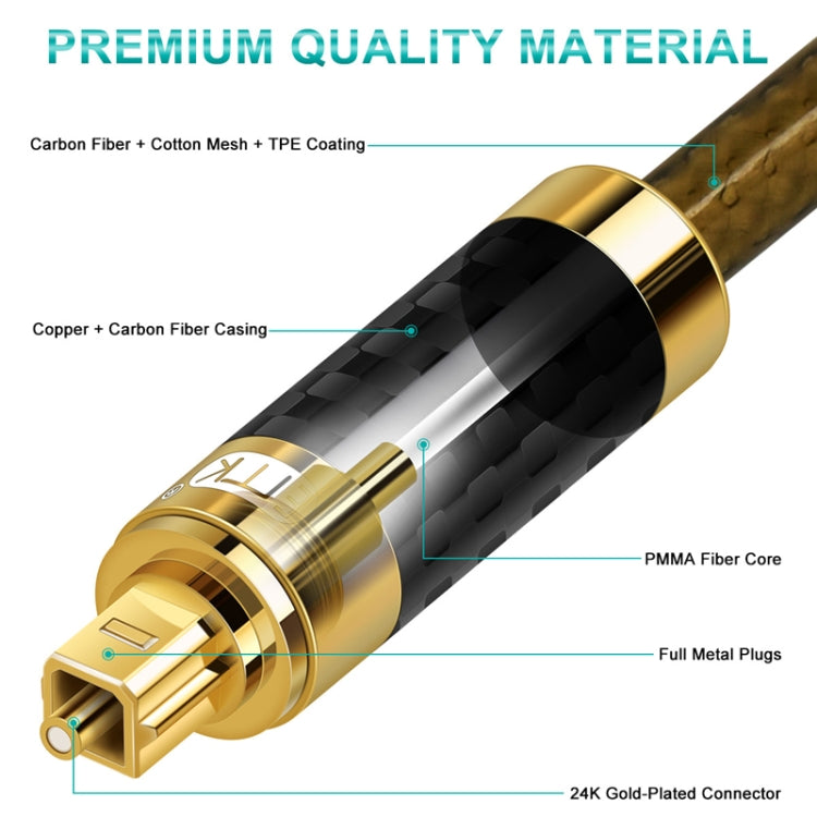 EMK GM/A8.0 Digital Optical Fiber Audio Cable Amplifier Audio Gold Plated Fever Line, Length: 1.8m(Transparent Coffee) - Audio Optical Cables by EMK | Online Shopping UK | buy2fix