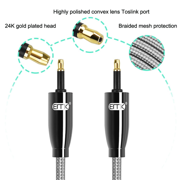 EMK QH4.0 Mini Toslink 3.5mm Interface SPDIF Audio Fiber Optical, Length: 2m(Black) - Audio Optical Cables by EMK | Online Shopping UK | buy2fix