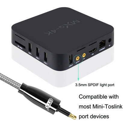 EMK QH4.0 Mini Toslink 3.5mm Interface SPDIF Audio Fiber Optical, Length: 2m(Black) - Audio Optical Cables by EMK | Online Shopping UK | buy2fix