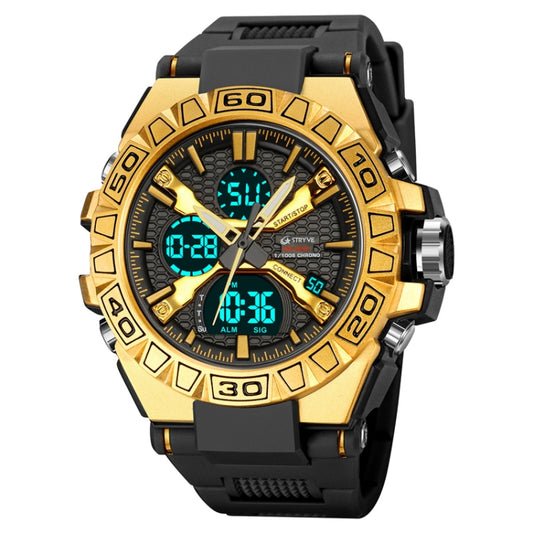 STRYVE S8026 Sports Colorful Night Light Electronic Waterproof Watch Multifunctional Student Watch(Gold) - Leather Strap Watches by STRYVE | Online Shopping UK | buy2fix
