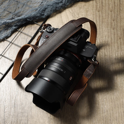 Outdoor Photography Cowhide Leather Camera Shoulder Hanging Neck Winding Strap, Spec: Split Leather (Coffee) - Camera Strap by buy2fix | Online Shopping UK | buy2fix