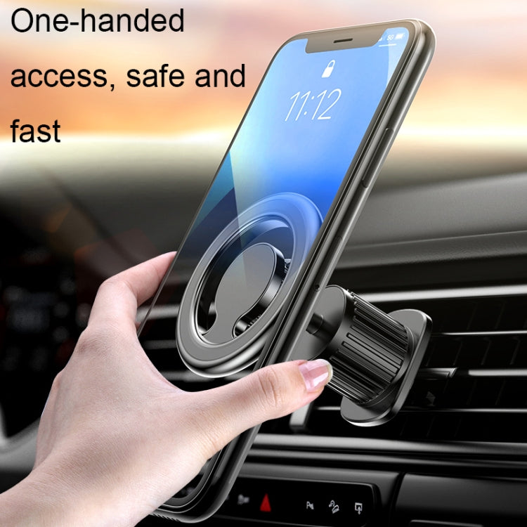 D19 Car Magnetic Mobile Phone Holder Rotatable Metal Navigation Bracket, Spec: Sticker (Black) - In Car by buy2fix | Online Shopping UK | buy2fix