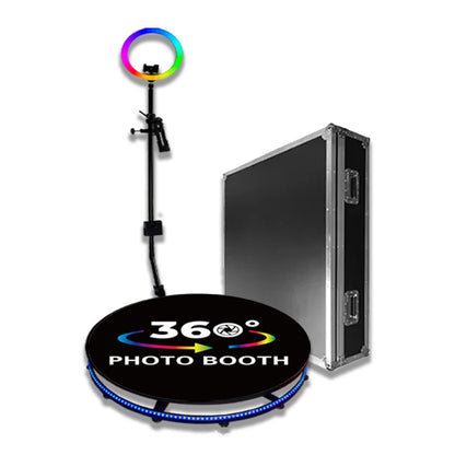 100cm RGB Fill Light Photo Booth Turning Led Camera Photo Spin Stand With Flight Case -  by buy2fix | Online Shopping UK | buy2fix