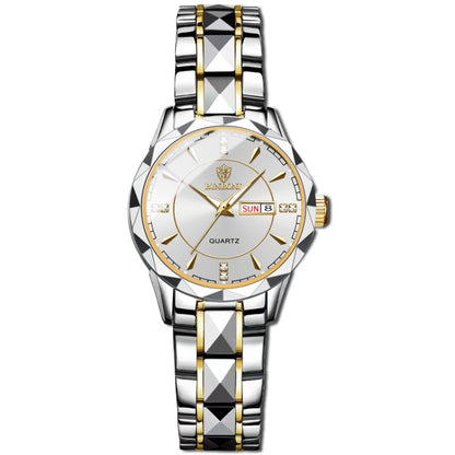 BINBOND B5552 Luminous Multifunctional Business Calendar Quartz Watch(Female-Inter-gold-White) - Metal Strap Watches by BINBOND | Online Shopping UK | buy2fix