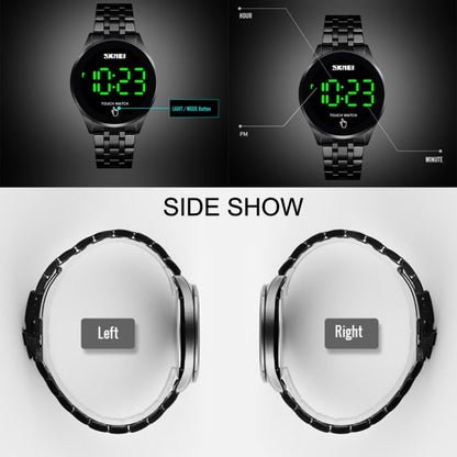 SKMEI 1579 Simple Touch Screen LED Luminous Stainless Steel Electronic Watch, Color: Black - Alloy Watches by SKMEI | Online Shopping UK | buy2fix
