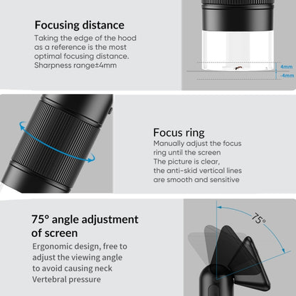 Apexel APL-MS008 Circuit Board Detection Amplification Delay Photography HD Microscopic Lens With Screen(Black) - Macro & Wide-angle by APEXEL | Online Shopping UK | buy2fix