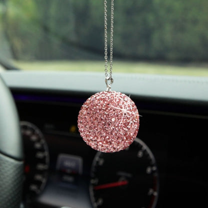 Car Diamond Crystal Ball Rearview Mirror Decoration Pendant(Lake Blue) - In Car by buy2fix | Online Shopping UK | buy2fix