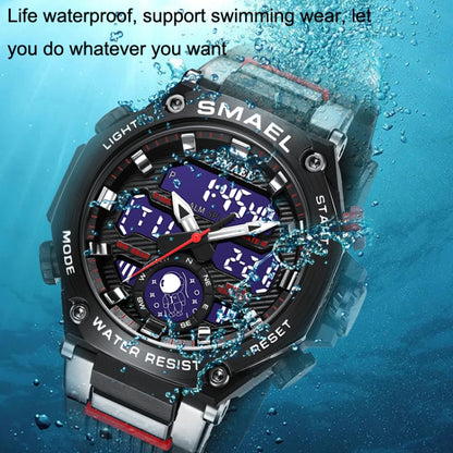 SMAEL 8069 Outdoor Multifunctional Waterproof Sports Alloy Luminous Watch(Army Green) - LED Digital Watches by SMAEL | Online Shopping UK | buy2fix