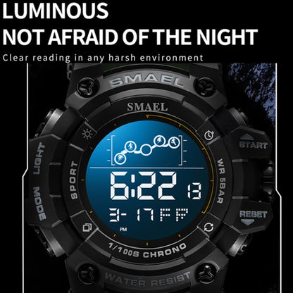 SMAEL 8082 Outdoor Waterproof Sports Multifunctional Luminous Timing Electronic Watch(White Colorful Blue powder) - Sport Watches by SMAEL | Online Shopping UK | buy2fix