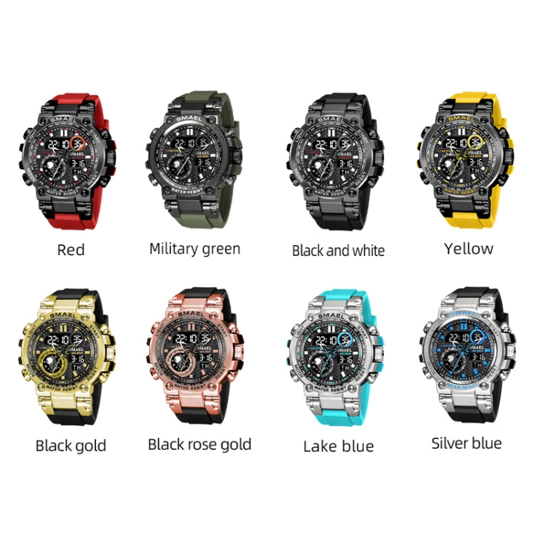 SMAEL 1803B Outdoor Waterproof Multifunctional Alloy Sports Watch(Black White) - Sport Watches by SMAEL | Online Shopping UK | buy2fix
