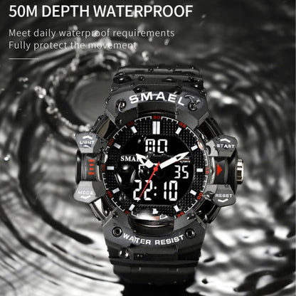 SMAEL 8080 Outdoor Sports Waterproof Multifunctional Glowing Double Dial Watch(Black Gold) - Sport Watches by SMAEL | Online Shopping UK | buy2fix