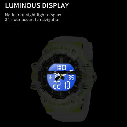 SMAEL 8080 Outdoor Sports Waterproof Multifunctional Glowing Double Dial Watch(Green) - Sport Watches by SMAEL | Online Shopping UK | buy2fix