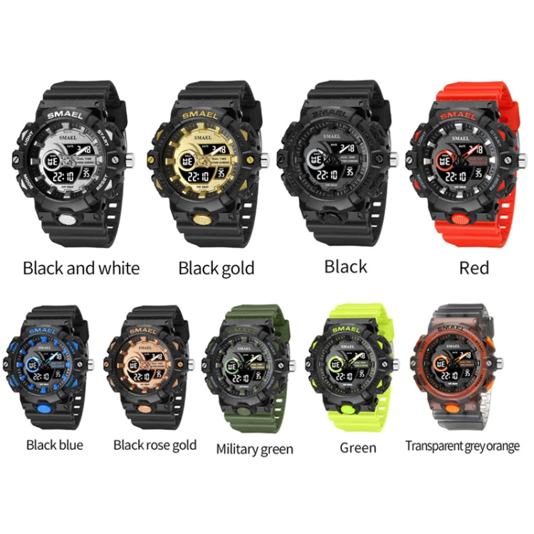 SMAEL 8081 Multifunctional Waterproof Luminous Numeric Digital Dual Display Outdoor Sports Watch(Black Blue) - LED Digital Watches by SMAEL | Online Shopping UK | buy2fix