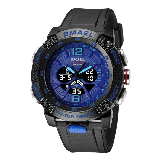 SMAEL 8058 Outdoor Sports Multifunctional Waterproof Electronics Watch(Black Blue) - Sport Watches by SMAEL | Online Shopping UK | buy2fix