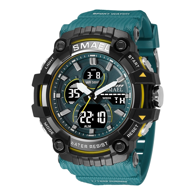 SMAEL 8079 Outdoor Multifunctional Dual Display Dial Waterproof Sports Watch(Green) - Sport Watches by SMAEL | Online Shopping UK | buy2fix