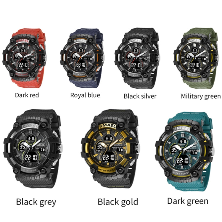 SMAEL 8079 Outdoor Multifunctional Dual Display Dial Waterproof Sports Watch(Army Green) - Sport Watches by SMAEL | Online Shopping UK | buy2fix