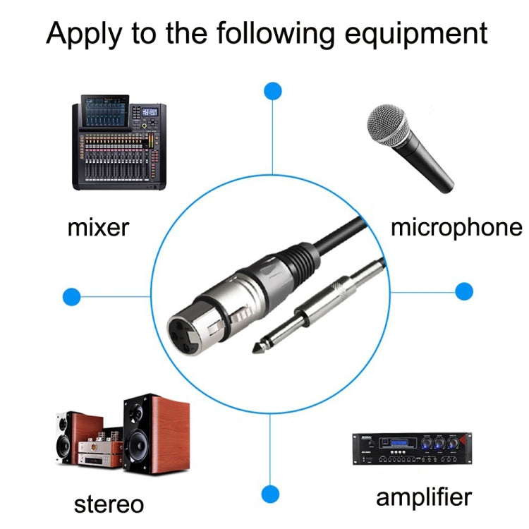 6.35mm Caron Female To XLR 2pin Balance Microphone Audio Cable Mixer Line, Size: 15m - Microphone Audio Cable & Connector by buy2fix | Online Shopping UK | buy2fix