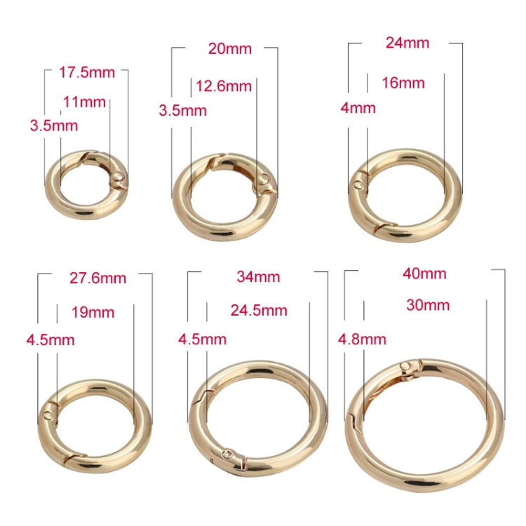 20pcs Zinc Alloy Spring Ring Metal Open Bag Webbing Keychain, Specification: 3 Points Silver - In Car by buy2fix | Online Shopping UK | buy2fix