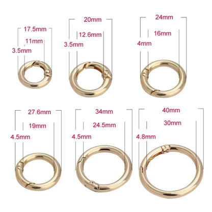 20pcs Zinc Alloy Spring Ring Metal Open Bag Webbing Keychain, Specification: 3 Points Silver - In Car by buy2fix | Online Shopping UK | buy2fix