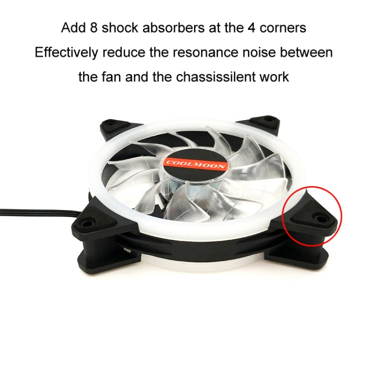 COOLMOON 12cm Dual Aperture Computer Mainframe Chassis Dual Interface Fan(Red) - Fan Cooling by COOLMOON | Online Shopping UK | buy2fix