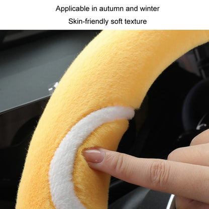 Car Steering Wheel Cartoon Short Fluff Handle Cover, Size: 38cm(Orange Round) - Seat Belts & Padding by buy2fix | Online Shopping UK | buy2fix