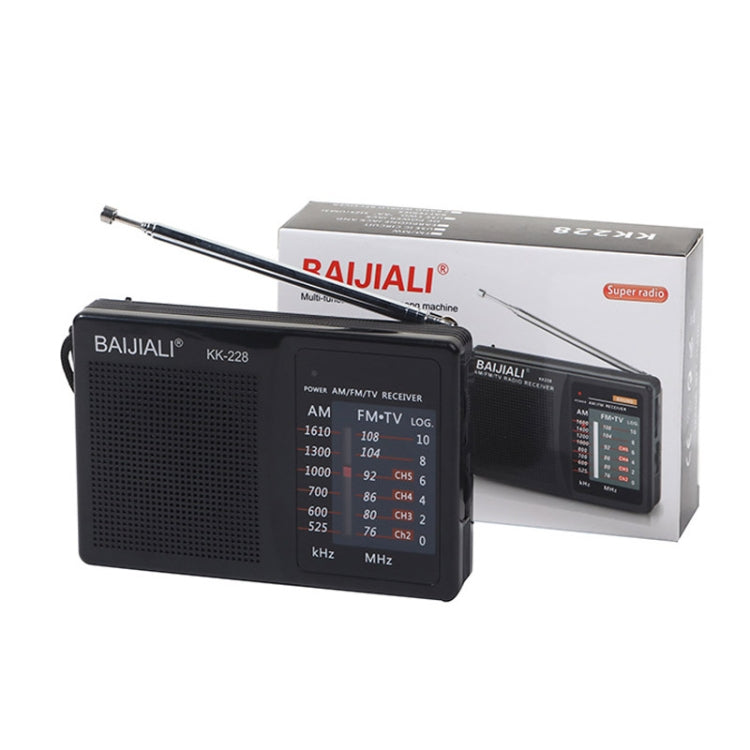 BAIJIALI BJL228 Retro Portable Two Band FM AM Radio Built-in Speaker(Black) - Consumer Electronics by BAIJIALI | Online Shopping UK | buy2fix