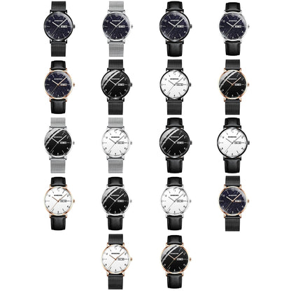BINBOND B3820 30M Waterproof Ultra-thin Quartz Luminous Starry Watch, Color: Black Net-Rose Gold-Black - Metal Strap Watches by BINBOND | Online Shopping UK | buy2fix