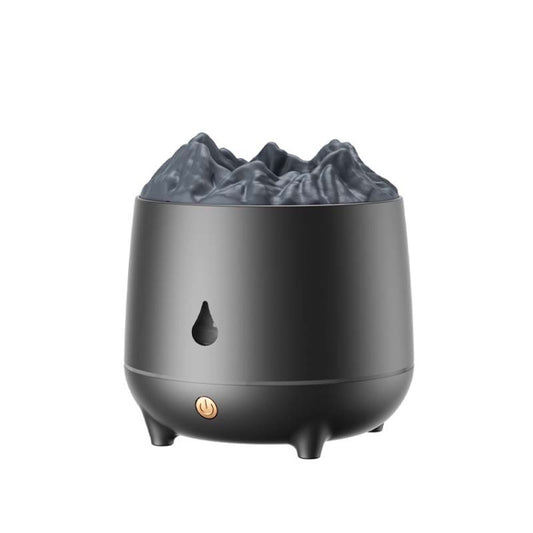 HS01 Simulation Flame Humidifier Home Aromatherapy Machine With Night Light(Black) - Air Purifiers & Parts by buy2fix | Online Shopping UK | buy2fix