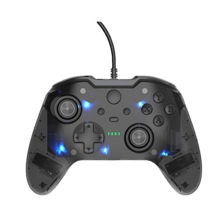 For Microsoft XBOX One / PC XO300 RGB Luminous Wired Gamepad(Translucent Black) - Gamepad by buy2fix | Online Shopping UK | buy2fix