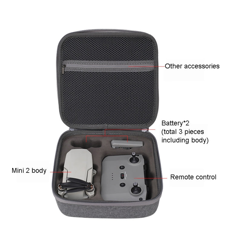 For DJI Mavic Mini 2 Dual Battery Storage Bag Handheld Protective Case(Light Grey) - DJI & GoPro Accessories by buy2fix | Online Shopping UK | buy2fix