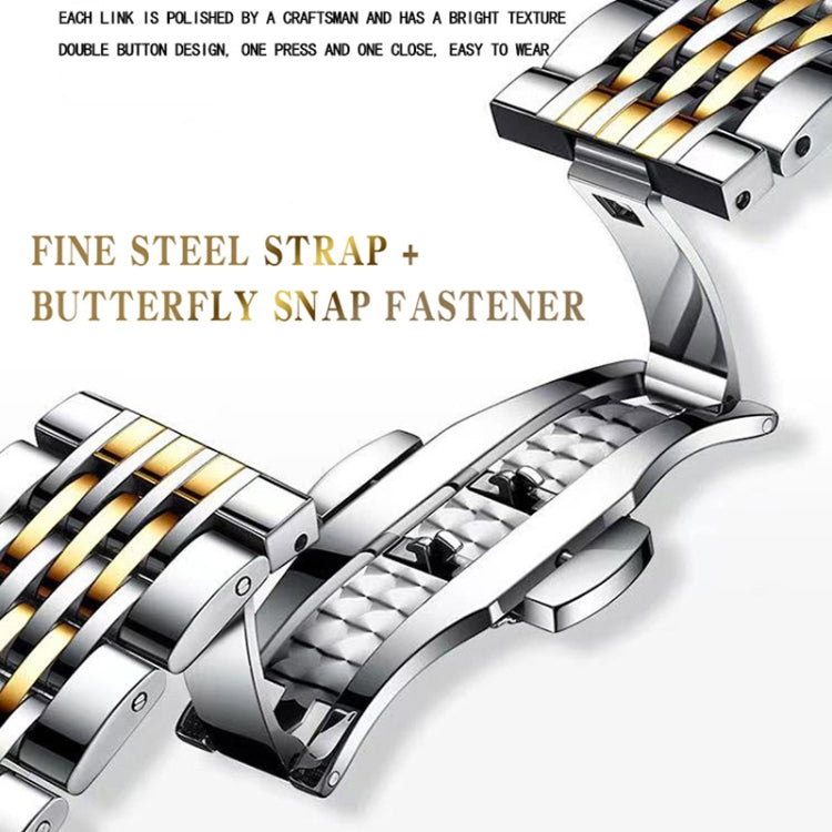 BINBOND B2077 30M Waterproof Quartz Luminous Watch Butterfly Buckle Men's Steel Belt Watch(Full-gold-Black) - Metal Strap Watches by BINBOND | Online Shopping UK | buy2fix