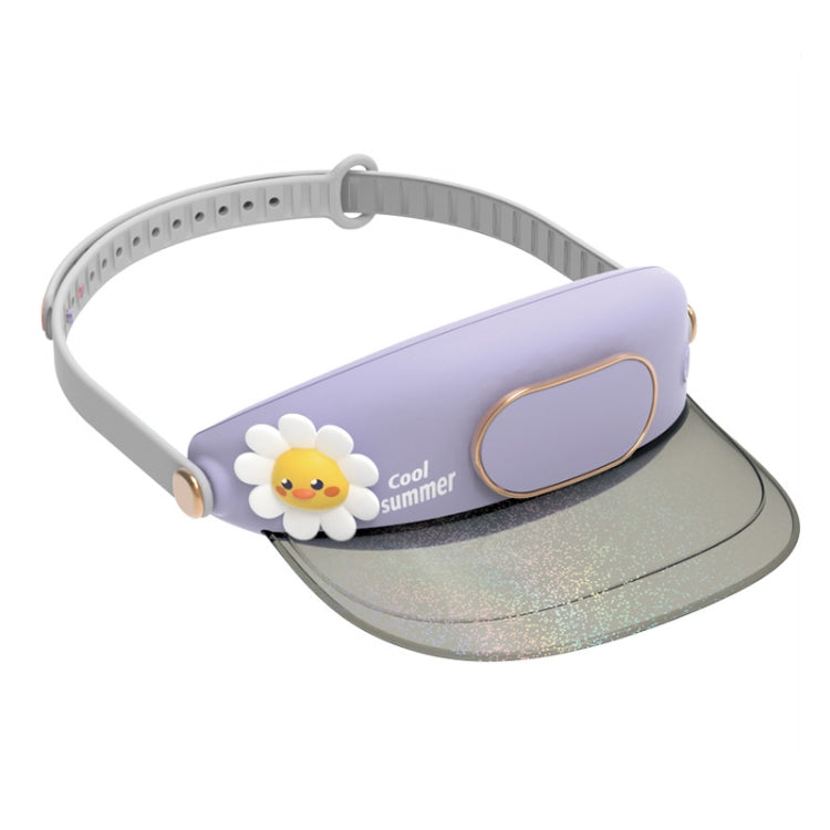 Cute Pet Bladeless Fan Hat USB Rechargeable Adjustable Speed Summer Sun Protection Sunshade Fan(Flower Duck) - Consumer Electronics by buy2fix | Online Shopping UK | buy2fix