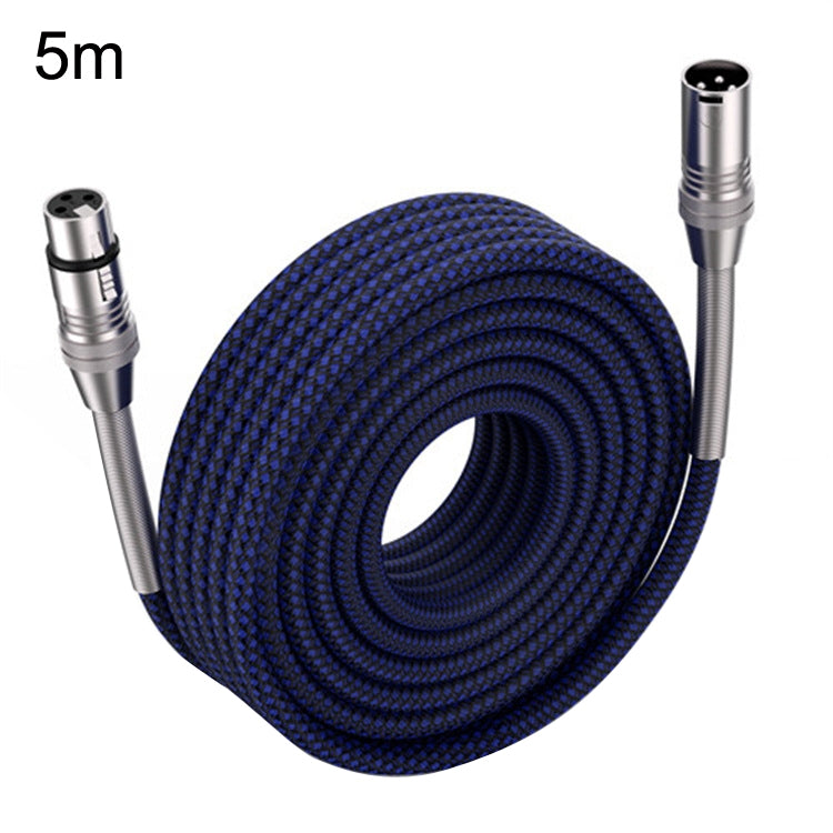 LHD010 Caron Male To Female XLR Dual Card Microphone Cable Audio Cable 5m(Blue) - Consumer Electronics by buy2fix | Online Shopping UK | buy2fix