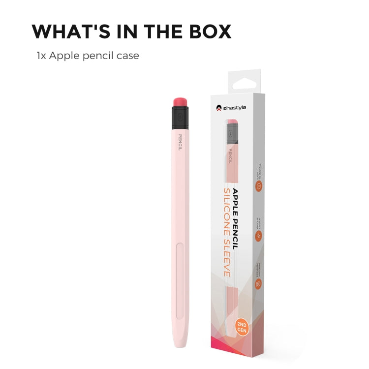 For Apple Pencil 2 AhaStyle PT180-2 Silicone Protective Case Anti-Slip And Anti-Drop Capacitive Pen Case(Pink) - Pencil Accessories by AhaStyle | Online Shopping UK | buy2fix