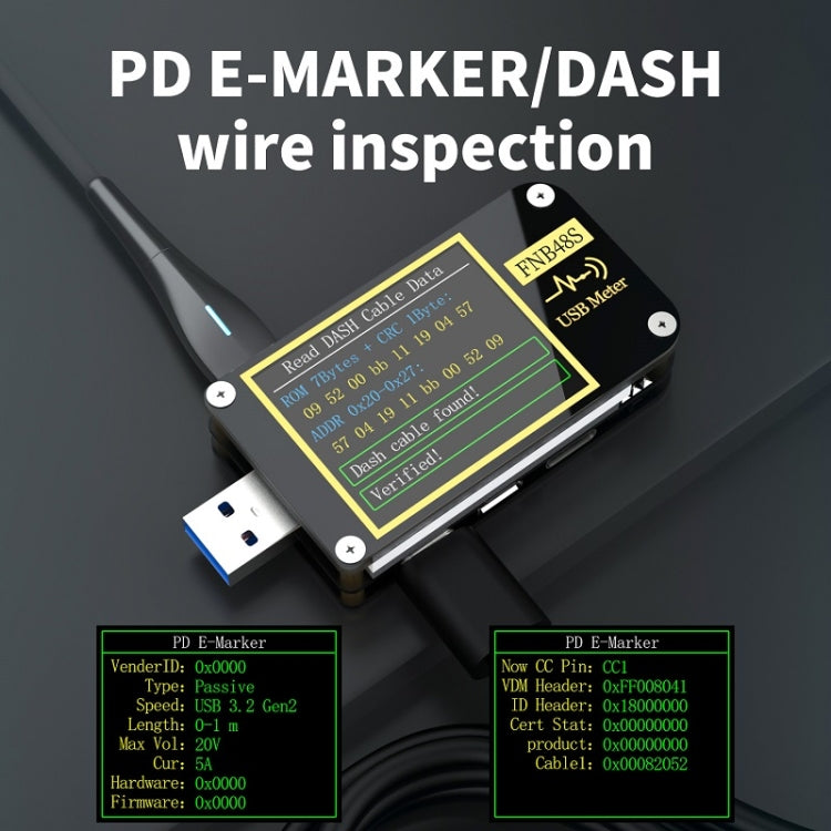 FNIRSI FNB48S USB Voltage Ammeter Multifunctional Fast Charge Tester, Specification: Bluetooth - Current & Voltage Tester by FNIRSI | Online Shopping UK | buy2fix