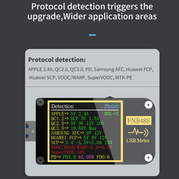 FNIRSI FNB48S USB Voltage Ammeter Multifunctional Fast Charge Tester, Specification: Bluetooth - Current & Voltage Tester by FNIRSI | Online Shopping UK | buy2fix